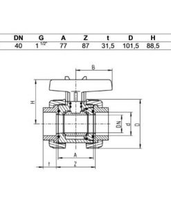 PRAHER® PVC 2-Wege Kugelhahn [d50]