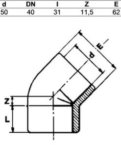 IBG® PVC Winkel 45° [d50] schwarz