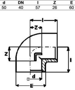 IBG® PVC Winkel 90° [d50] schwarz